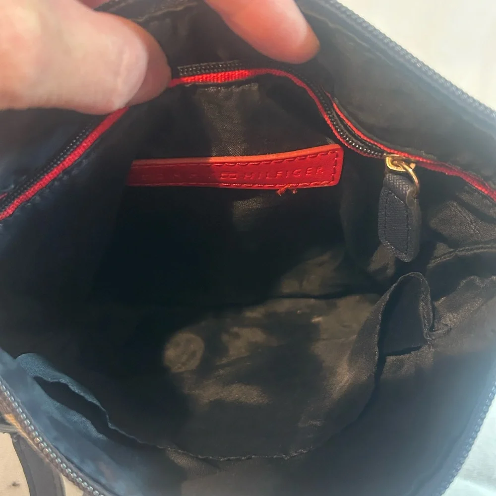 Tommy‎ Hilfiger Black and Tan Crossbody Bag